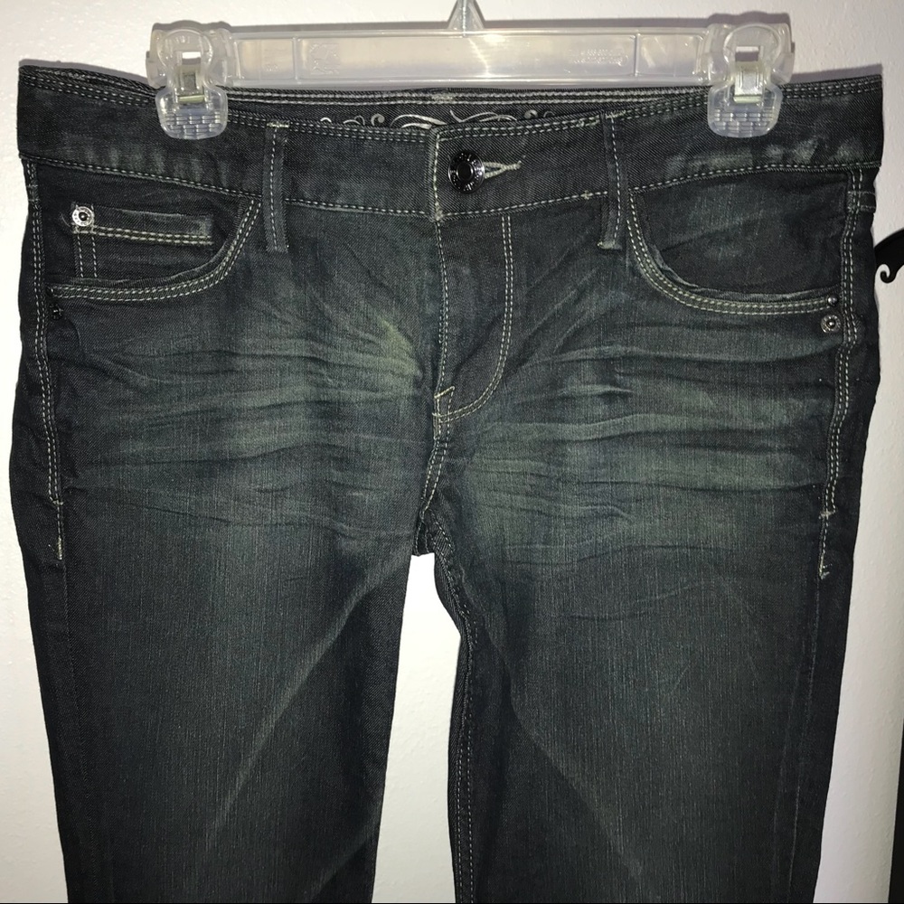 Express Stella Flare Dark Denim Jeans 6